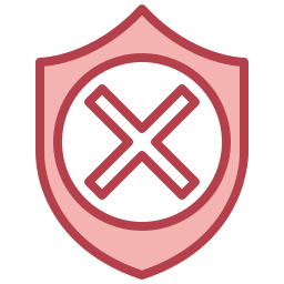 Unsecured shield icon
