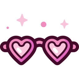 Heart glasses icon