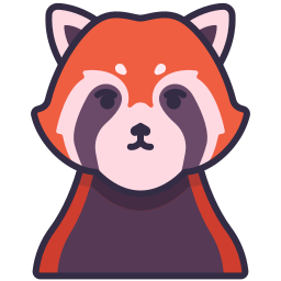 panda rojo icono