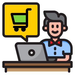 Shopping online icon