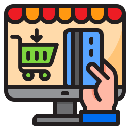 Shopping online icon