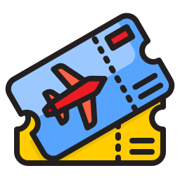 billete de vuelo icono