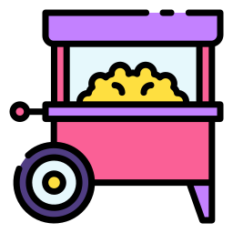 wózek z popcornem ikona