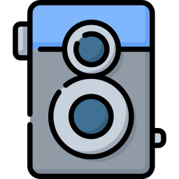 aparat z dwoma obiektywami ikona