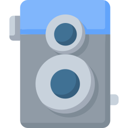 fotocamera a due obiettivi icona