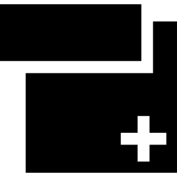 botão de adição de um retângulo e um quadrado Ícone