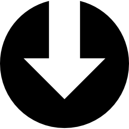 baixe o símbolo da seta para baixo em um círculo Ícone