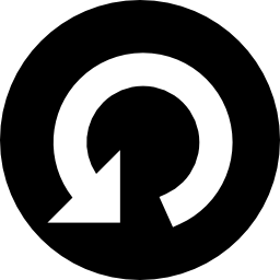 Rotating circular arrow symbol in a circle icon