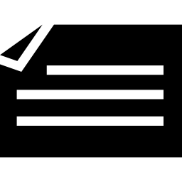 papel negro rectangular con líneas de texto icono