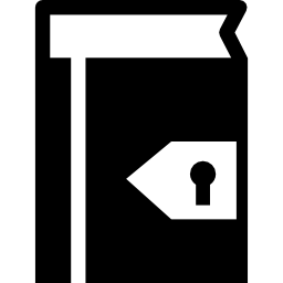 Book with keyhole for security icon