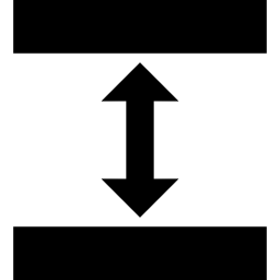 doble flecha hacia arriba y hacia abajo entre dos barras horizontales icono