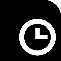 klok in een vierkant met één afgeronde hoek icoon