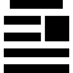 Horizontal lines symbol with one square icon