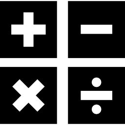 symbol interfejsu kalkulatora czterech przycisków ikona