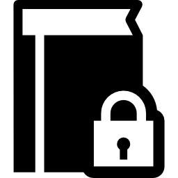 Locked book symbol icon