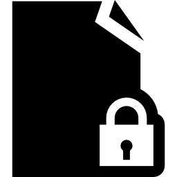 simbolo dell'interfaccia file protetto bloccato icona