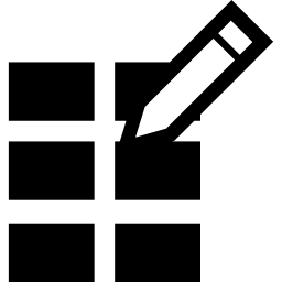 zes rechthoeken en een potlood icoon