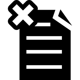 elimina il simbolo del file del foglio di carta con il testo icona