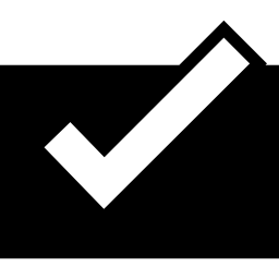 Rectangle with verification sign icon