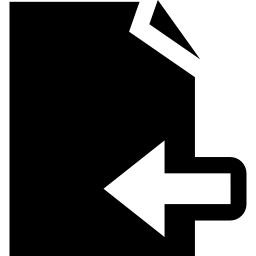 hoja de papel con símbolo de flecha izquierda icono