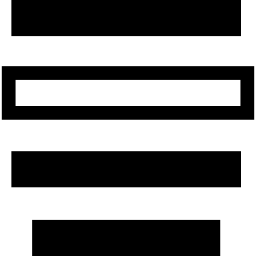 cuatro líneas horizontales con una diferente. icono