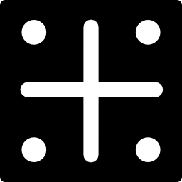 símbolo cuadrado con una cruz en el interior y cuatro puntos icono