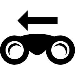 binocolo con freccia sinistra icona