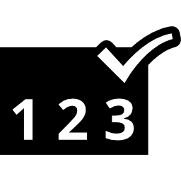 símbolo de verificación de secuencia de números icono