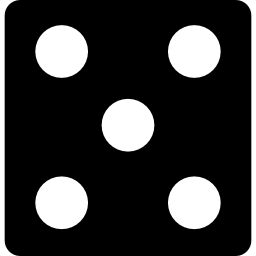 Dice with five dots icon