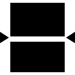 中心を指す矢印が付いた 2 つの等しい長方形 icon