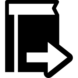 símbolo de libro con flecha derecha icono
