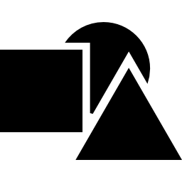 schnittstellensymbol mit drei geometrischen formen icon