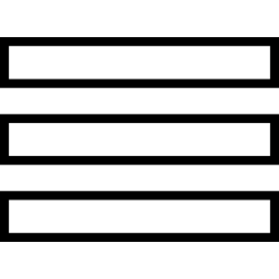 menú de contorno de tres líneas rectas paralelas horizontales icono