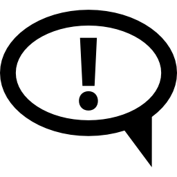Exclamation sign in oval speech bubble icon