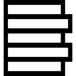 símbolo de contorno de cinco rectángulos de alineación izquierda icono