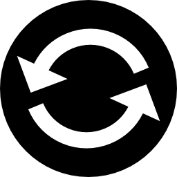 simbolo di due frecce circolari in un cerchio icona