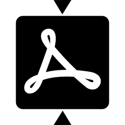 두 개의 화살표가있는 adobe reader 로고 icon