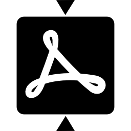 2 つの矢印が付いた adobe reader のロゴタイプ icon