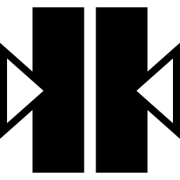 dwa pionowe paski z dwiema strzałkami po bokach skierowanymi do środka ikona