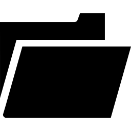 schwarzes geöffnetes ordnersymbol der schnittstelle icon