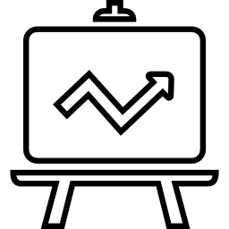 grafik auf whiteboard icon