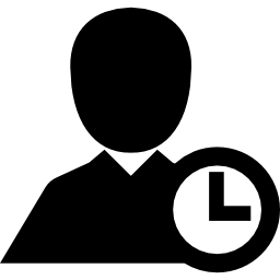 simbolo dell'interfaccia di controllo del tempo di un utente icona