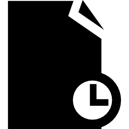 file simbolo scuro con un orologio icona