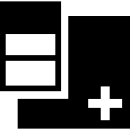 vierkante knop toevoegen met drie verticale rechthoeken icoon