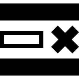 Horizontal lines and cross interface symbol icon