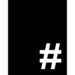cijferteken in zwarte verticale rechthoek icoon