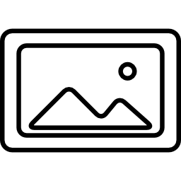 Pictured framed outlined symbol icon