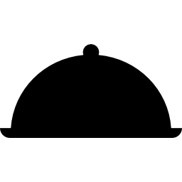 silhouette de plateau couvert de nourriture Icône