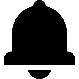 Alarm symbol of black bell icon