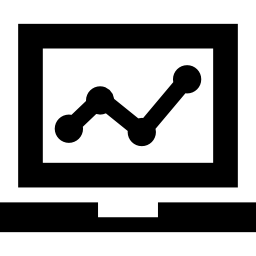 statystyki na ekranie laptopa ikona